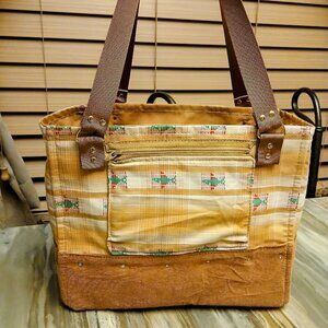 New Southwestern Phoenix Tote Shopper Purse Bag Rust Gold Double handle Carryall